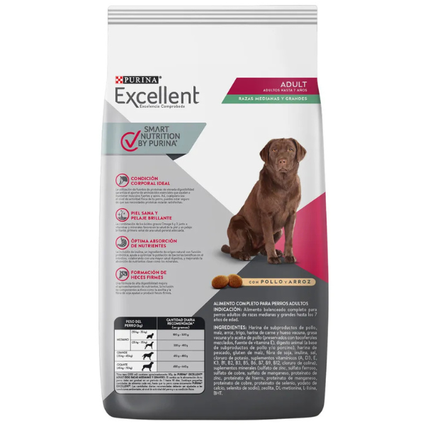 Alimento Purina Excellent Adulto Pollo y Arroz