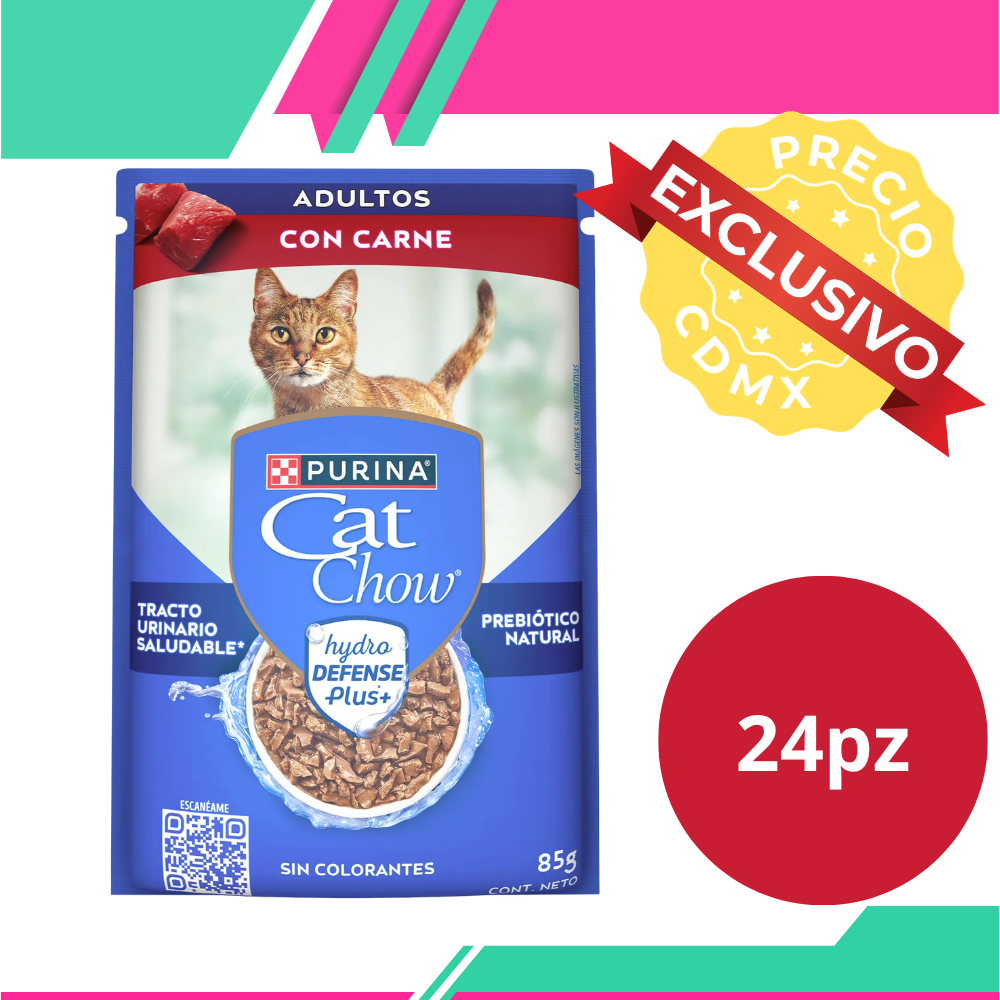 Alimento Húmedo Cat Chow Sobres Gato Adulto Sabor Carne (Precio exclusivo para CDMX)