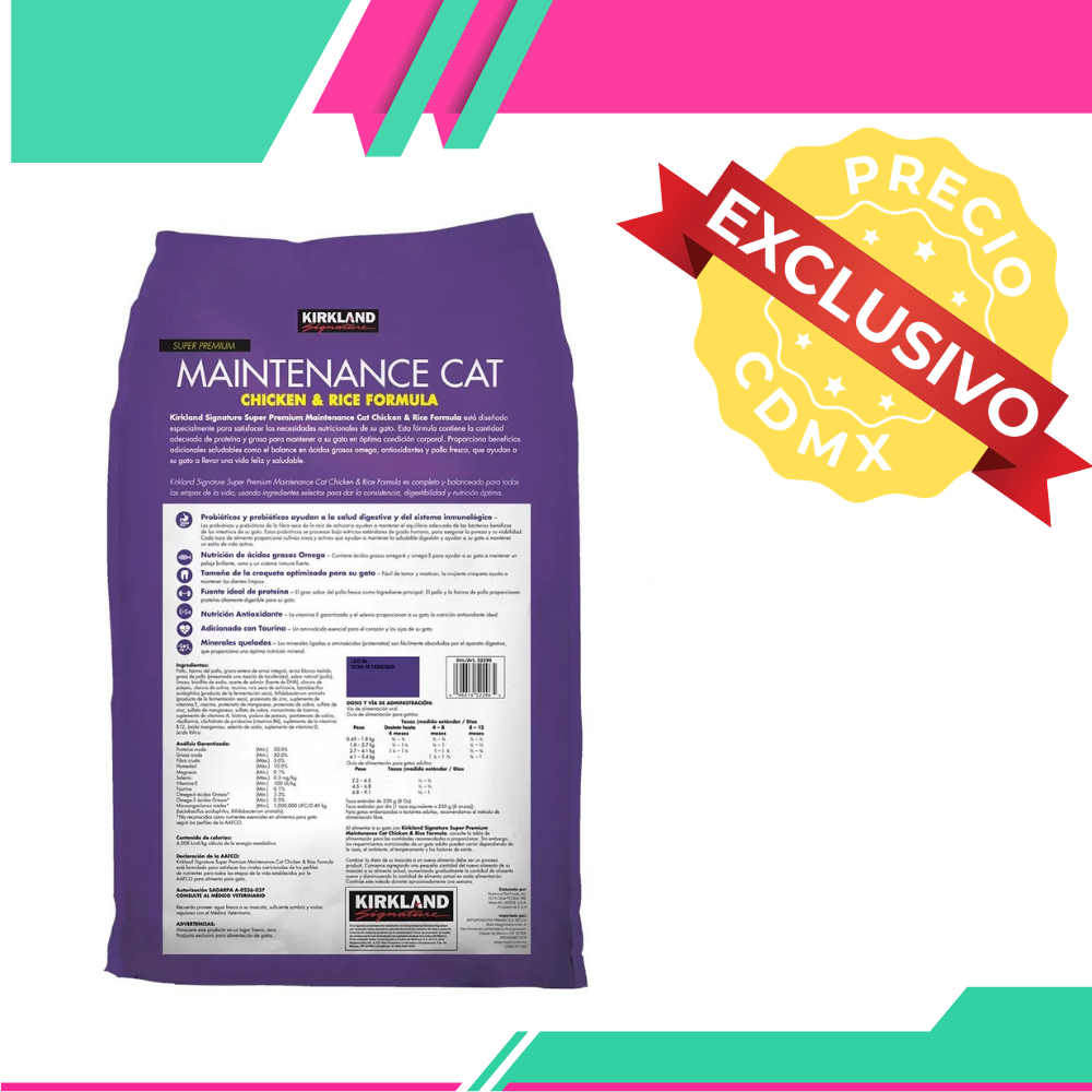 Alimento Kirkland Para Gato Pollo y Arroz (Precio exclusivo para CDMX)