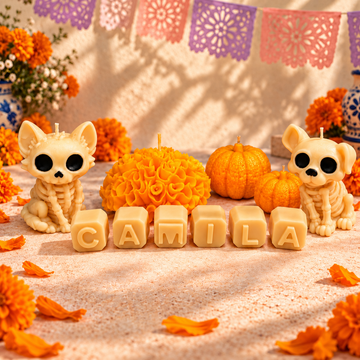 Set de Velas Especial Día de Muertos Perro y Gato