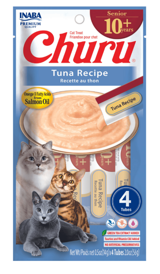 Inaba Churu Senior 10+ Premio Cremoso Gato Caja (24 TUBOS)