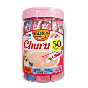 Inaba Churu Salmon Real Mix para Gato Frasco 50 Tubos