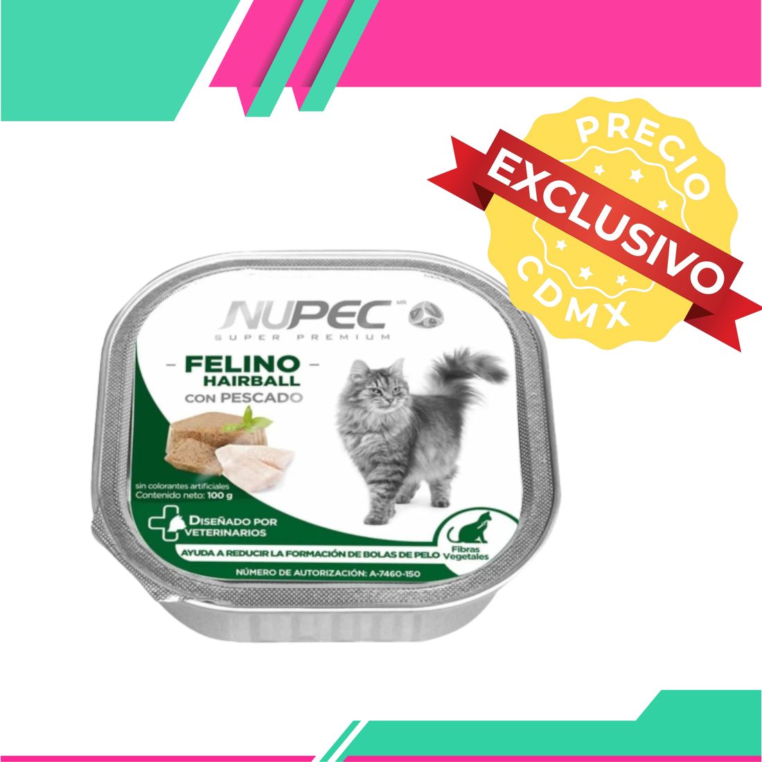 Alimento Húmedo Nupec Felino Hairball 4 Blister c/u de 16 Charolas (Precio Exclusivo para CDMX)