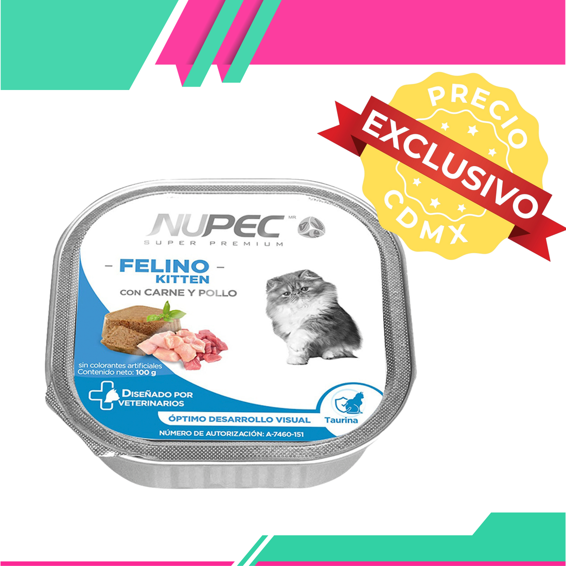 Alimento Húmedo Nupec Felino Kitten 4 Blister c/u de 16 Charolas (Precio Exclusivo para CDMX)