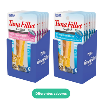 Inaba Premio Filete de Atún a la Parrilla en Caldo para Gatos (Pack de 6 filetes)