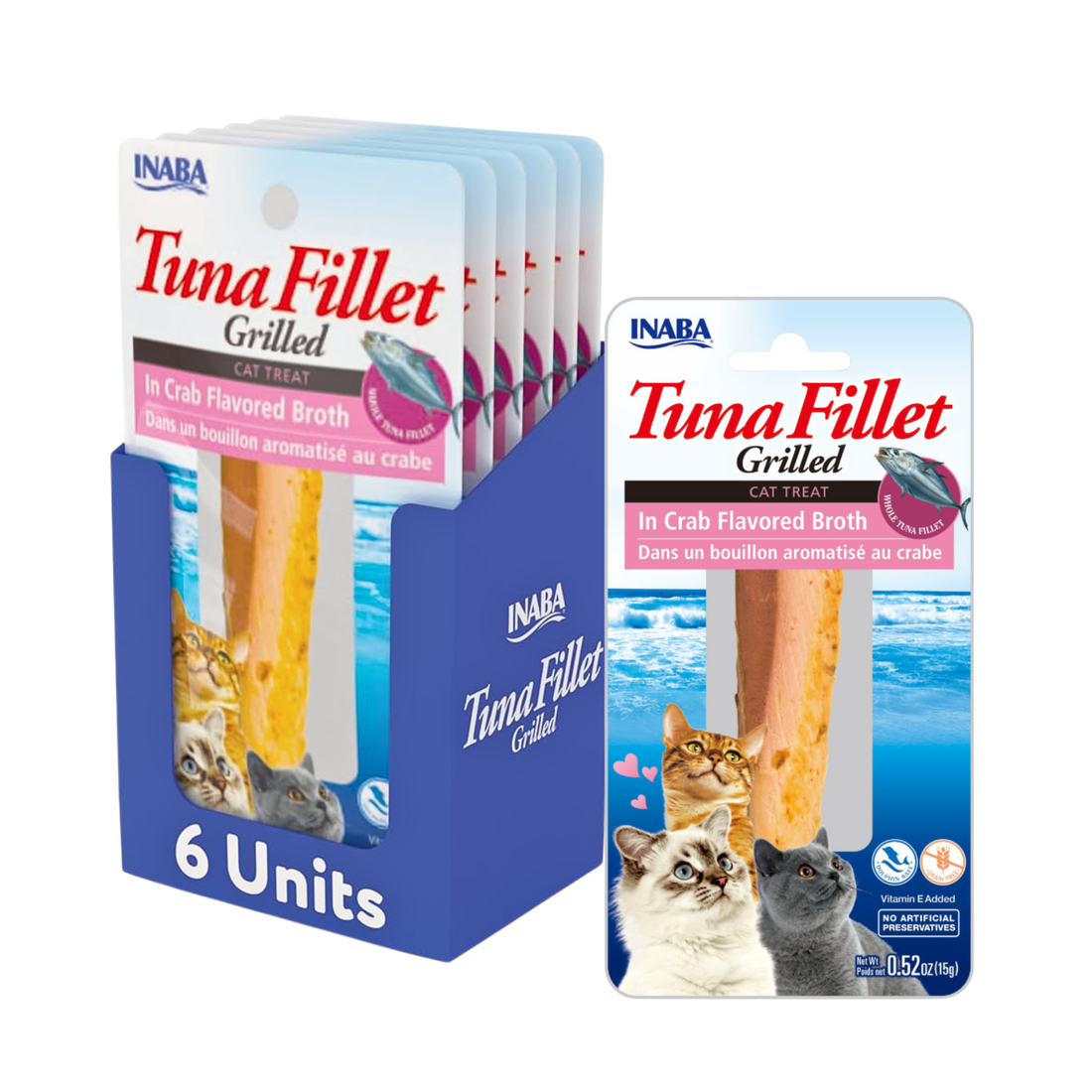 Inaba Premio Filete de Atún a la Parrilla en Caldo para Gatos (Pack de 6 filetes)
