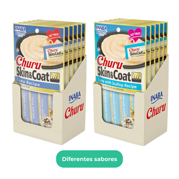 Inaba Churu Skin&Coat Premio Cremoso Para Gato Caja 6 Bolsas (24 TUBOS)