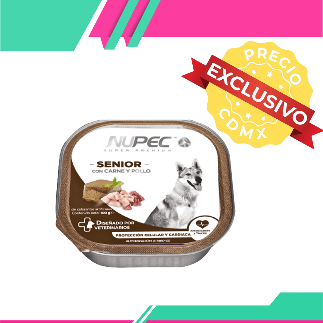 Alimento Húmedo Nupec Perro Senior 4 Blister c/u de 16 Charolas (Precio Exclusivo para CDMX)