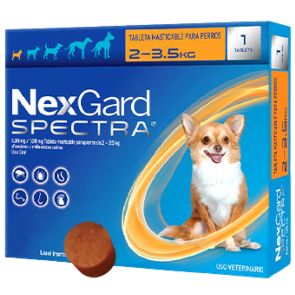 NexGard Spectra 1 tableta masticable para perro.